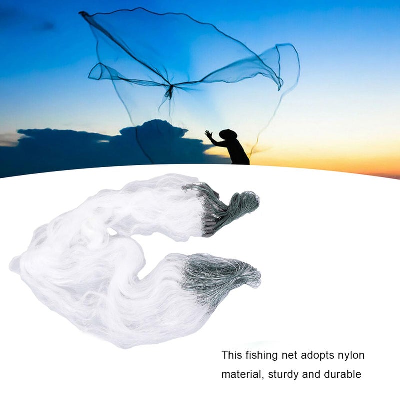 TOPINCN 50m Length 1.5m Height 3 Layers Fishing Net Nylon Monofilament Cast Net Outdoor Hand Throw Fishing Mesh Bait Trap Fish(3 Finger) - Image 2